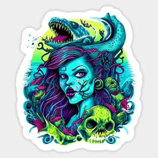 Zombie Mermaid Sticker